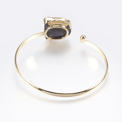 Golden Plated Brass Cuff Bangles BJEW-L624-C01-1