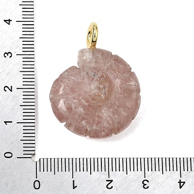 Natural Strawberry Quartz Carved Pendants G-C282-01L-1