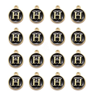 Golden Plated Alloy Charms LS-ENAM-S118-02H-1