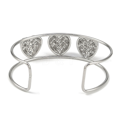 Non-Tarnish 304 Stainless Steel Wide Textured Open Cuff Bangles BJEW-Q348-05P-06-1