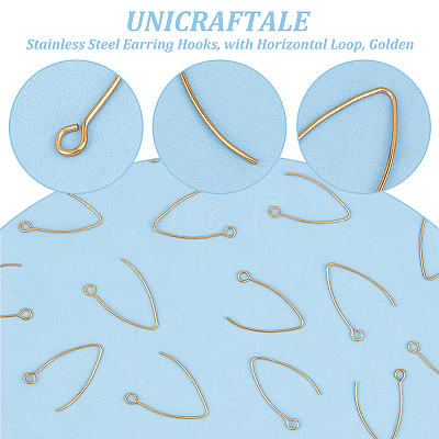 50Pcs Ion Plating(IP) 304 Stainless Steel Earring Hooks STAS-UN0058-58-1