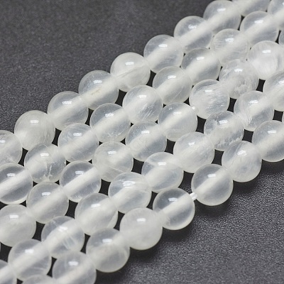 Natural Selenite Beads Strands X-G-G792-24B-1