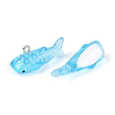 Sea Animal Theme Transparent Resin Pendants X-RESI-D071-04A-1