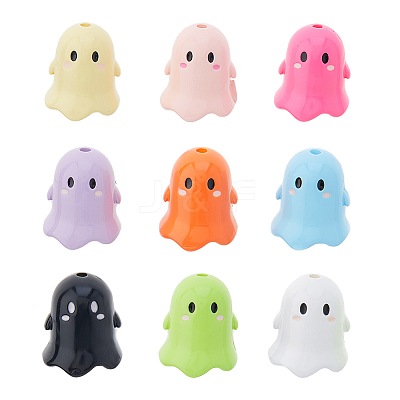 36Pcs 9 Colors Plastic Bead Cone KY-FH0001-38-1