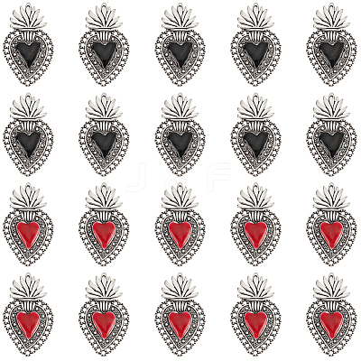 20Pcs 2 Colors Alloy Enamel Pendants ENAM-SC0005-04-1