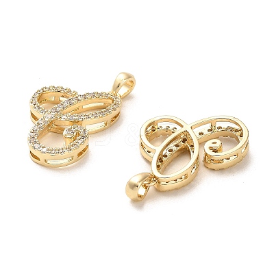 Brass Micro Pave Cubic Zirconia Pendants KK-K355-13G-1