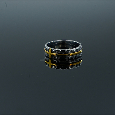 Retro 304 Stainless Steel Cross Finger Rings WG707A1-02-1