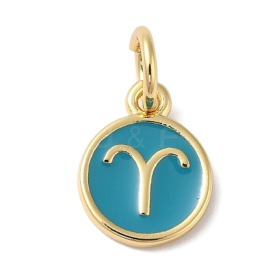 Real 18K Gold Plated Brass Enamel Charms KK-L216-001G-J05-1