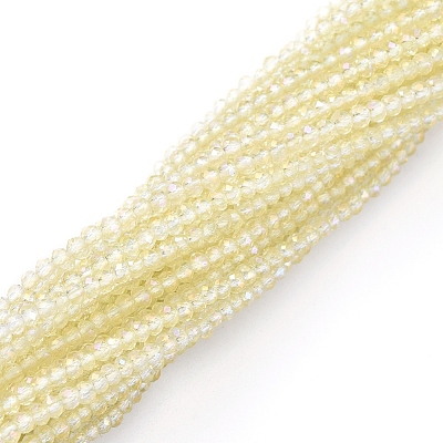 Electroplate Glass Beads Strands X-EGLA-F149-FR-06-1