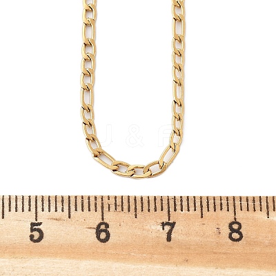 304 Stainless Steel Figaro Chain Necklaces STAS-F034-03G-1