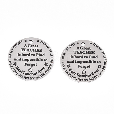 Non-Tarnish 201 Stainless Steel Pendants STAS-T064-38P-2-1