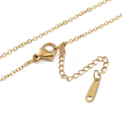 Ion Plating(IP) Initial Letter 304 Stainless Steel Pendant Necklaces NJEW-M199-01G-U-1