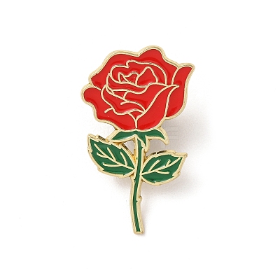 Rose Flower Enamel Pins JEWB-F045-02G-1