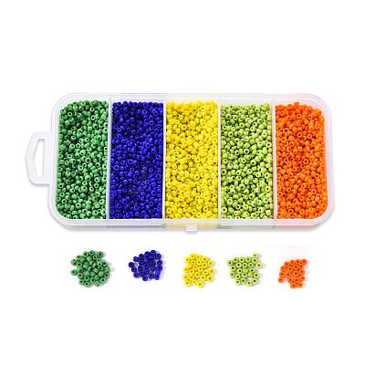 6000Pcs 5 Colors Glass Seed Beads SEED-YW0001-15B-1