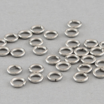 Tarnish Resistant 304 Stainless Steel Open Jump Rings A-STAS-Q186-02-7x1mm-1