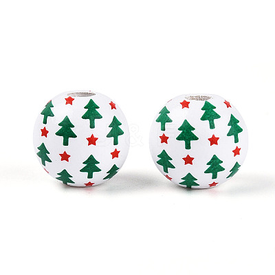 Spray Painted Schima Wood Beads WOOD-T032-36C-1