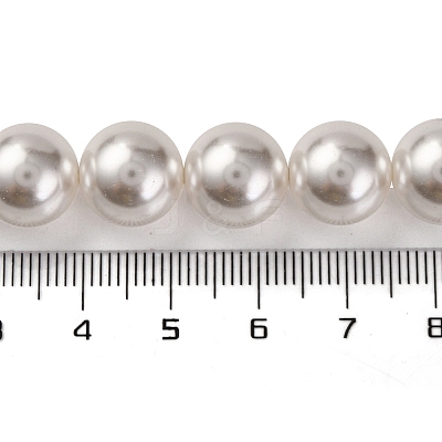 Baking Paint Pearlized Glass Pearl Round Bead Strands PEAR-H019-02E-04-1