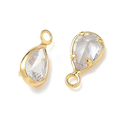 Brass with Cubic Zirconia Pendants KK-Z136-16G-01-1