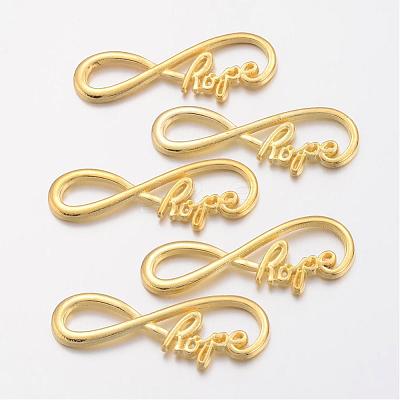 Tibetan Style Alloy Infinity with Hope Links connectors TIBE-S230-G-FF-1
