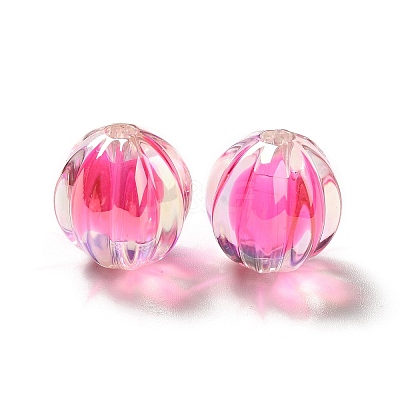 Two Tone UV Plating Rainbow Iridescent Acrylic Beads TACR-D010-05D-1