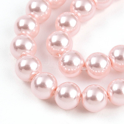 Baking Paint Pearlized Glass Pearl Bead Strands X-HY-N002-4mm-A10-1