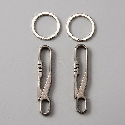 Titanium Alloy Keychains Clasps KEYC-WH0021-37-1