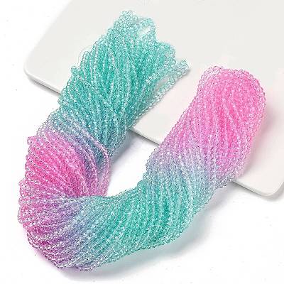 Transparent Painted Glass Beads Strands DGLA-A034-T3mm-A10-1