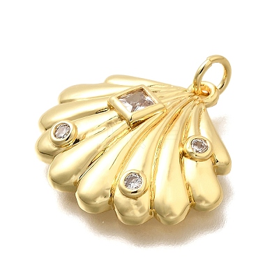 Brass Micro Pave Cubic Zirconia Pendants KK-S508-38G-1