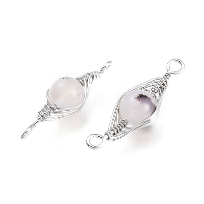 Natural Agate Links Connectors G-K305-A07-P-1
