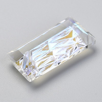 Embossed Glass Rhinestone Pendants GLAA-J101-07B-001SI-1