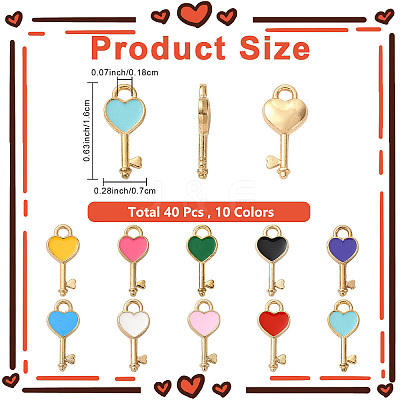 40Pcs 10 Colors Alloy Enamel Pendants FIND-YW0012-43-1