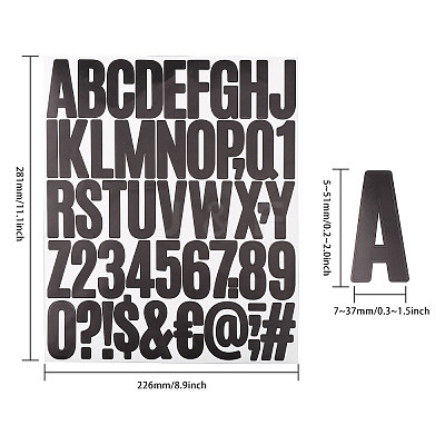 14 Sheets 14 Colors Vinyl Waterproof Cute Letter Decorative Sticker Labels DIY-GL0004-61-1