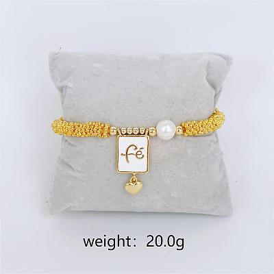 Bohemian Style Brass Rectangle Charm Bracelets FS-WG04134-04-1