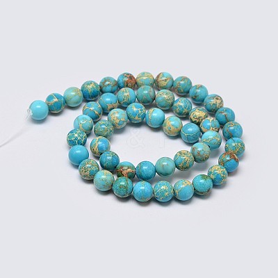 Natural Imperial Jasper Beads Strands X-G-I122-6mm-10-1