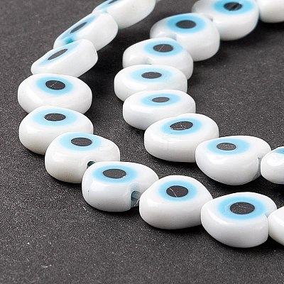 Handmade Evil Eye Lampwork Beads Strands LAMP-F023-B06-1