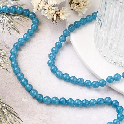 Natural White Jade Beads Strands G-G051-R1-6mm-1