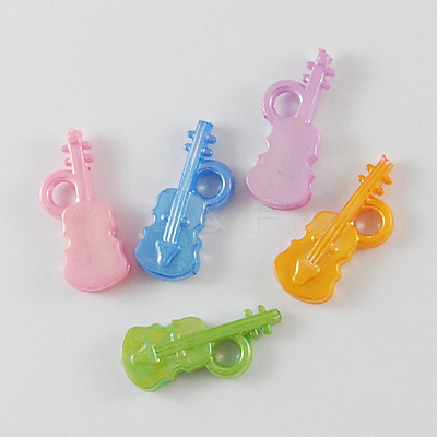 Opaque Solid Color Acrylic Violin Pendants SACR-R608-M-1
