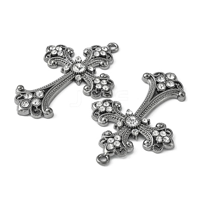 Alloy Rhinestone Cross Big Pendants ALRI-1475-B-NR-1