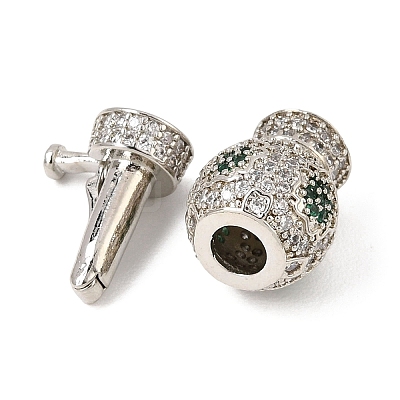 Brass Micro Pave Cubic Zirconia Box Clasps KK-G505-41P-1