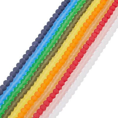 10 Strands 10 Colors Transparent Glass Beads Strands EGLA-TA0013-36-1