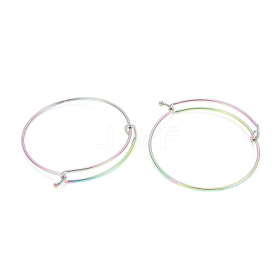 Adjustable Ion Plating(IP) 304 Stainless Steel Expandable Bangle Making LS-BJEW-L604-09M-1