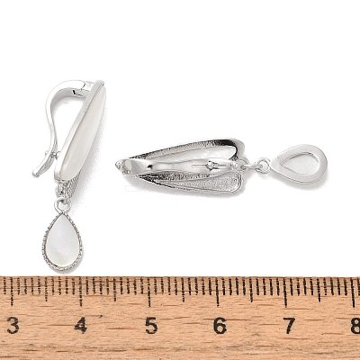 Teardrop Brass Fold Over Clasps KK-Z073-35P-01-1