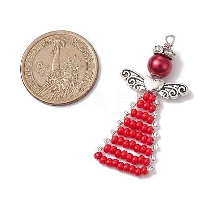 Glass Seed Beads Pendants PALLOY-MZ00381-05-1