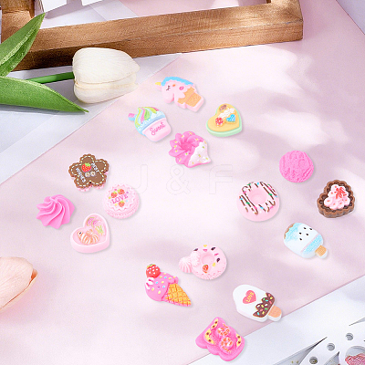 240g Cartoon Snack Opaque Resin Cabochons RESI-SC0036-51-1
