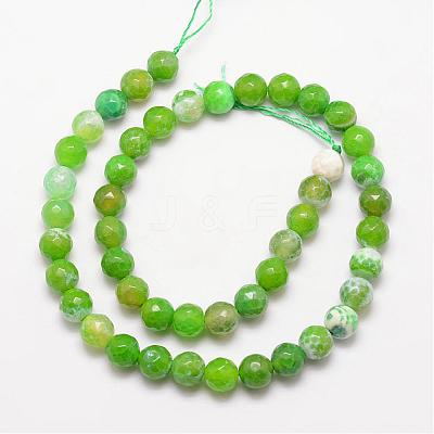 Natural Agate Bead Strands G-K166-07F-6mm-1