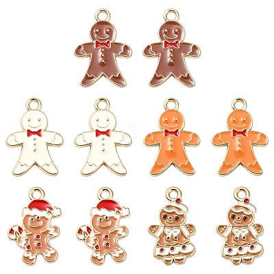 10Pcs 5 Styles Alloy Enamel Pendants FIND-YW0005-43-1
