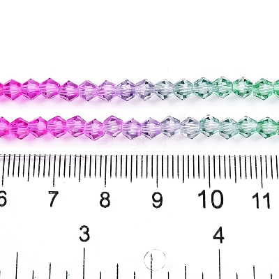 Gradient Color Baking Paint Glass Bead Strands DGLA-A039-T2mm-A010-1