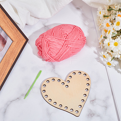 DIY Heart Wood Knitting Loom Kits DIY-CY0003-10A-1