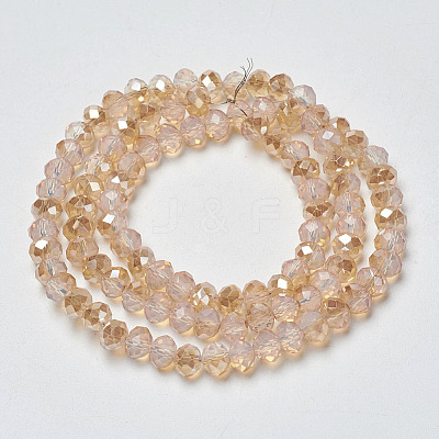 Electroplate Glass Beads Strands EGLA-A034-J8mm-K01-1