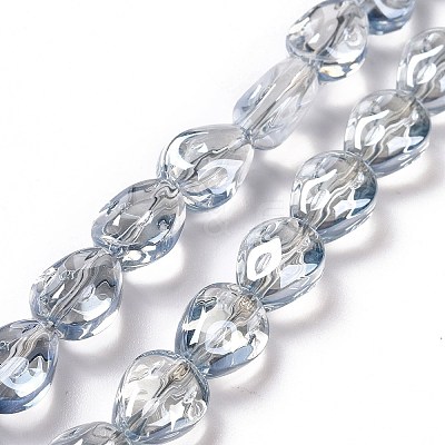 Transparent Electroplate Glass Beads Strands GLAA-C025-02G-1
